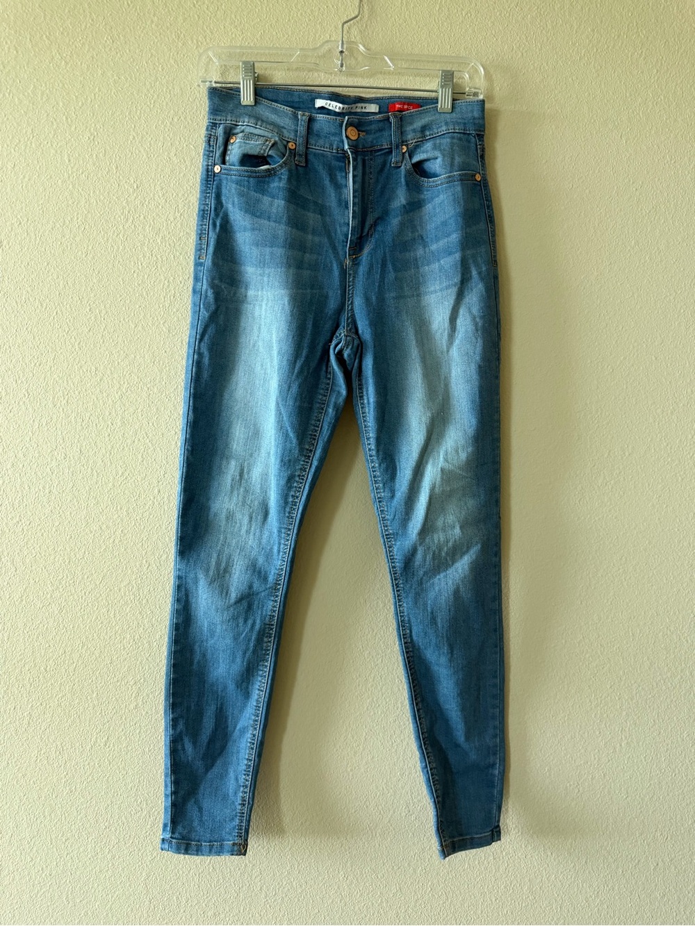 Celebrity Pink Light Faded Blue Skinny Jeans